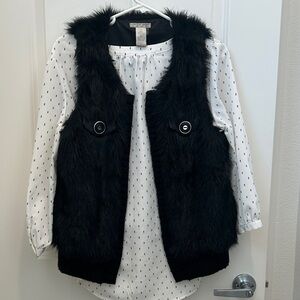 Alberto Makali Black Faux Fur-Trim Jacket